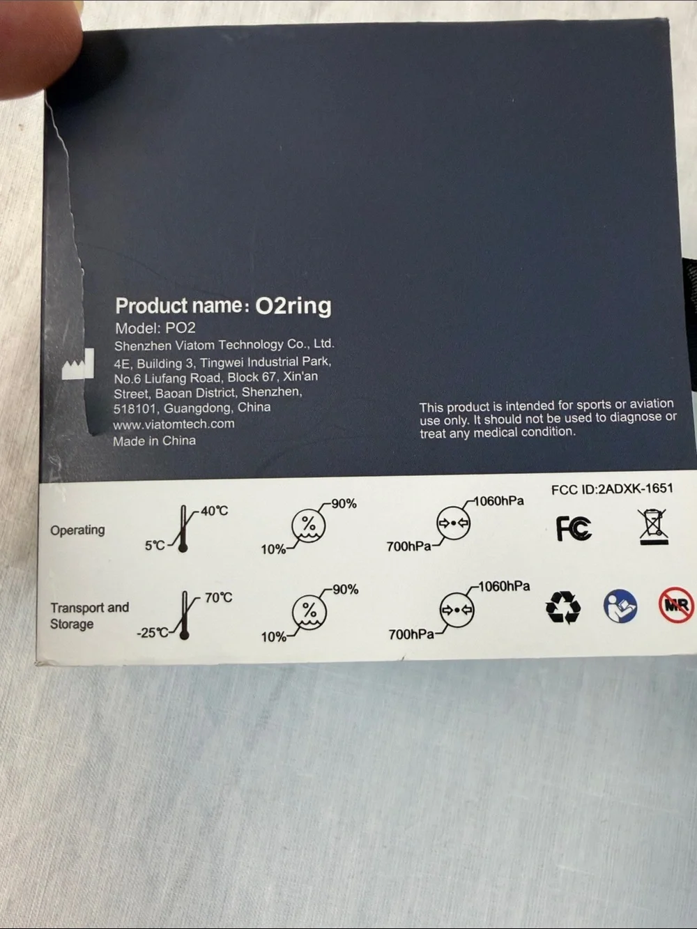 NWT Wellue O2Ring Continuous Pulse Oximeter Bluetooth Wearable Oxygen Monitor